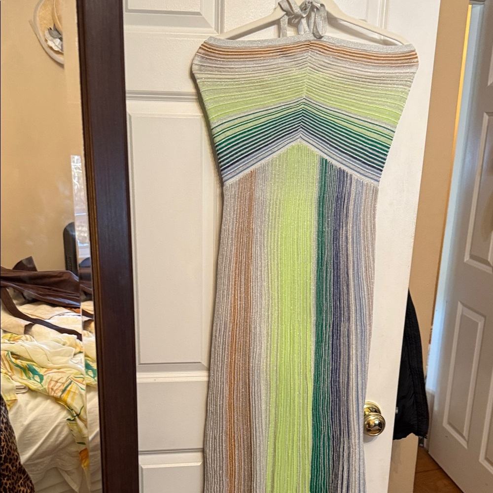 Multicolor Striped Knit Dress